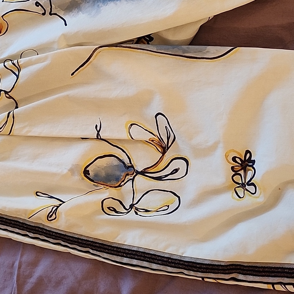 Forte_Forte designer pants, woman's face, flowers, 100% Cotton, Italian Sm/Md - Picture 3 of 13